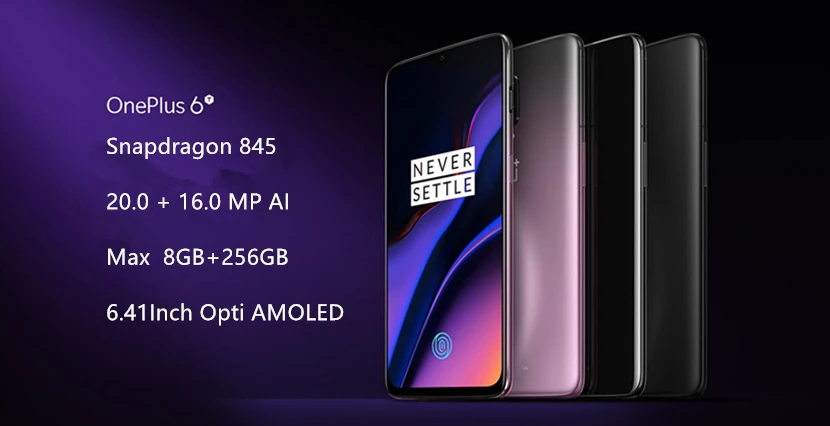 Сотовый телефон Oneplus 6 T 6 T 6GB 128GB Snapdragon 845 6,41 дюймов 1080x2340P полный экран 19,5: 9 20MP OxygenOS