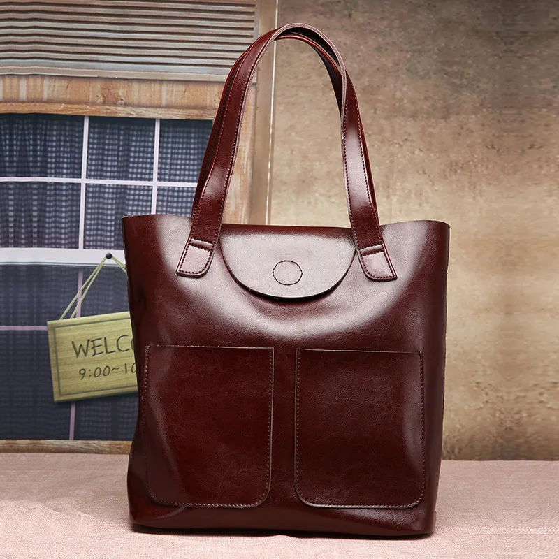 

ZROM Genuine Leather Handbags Big Female Fashion Women Tote Bags Designer Shoulder Bags High Quality Office Ladies Handbag