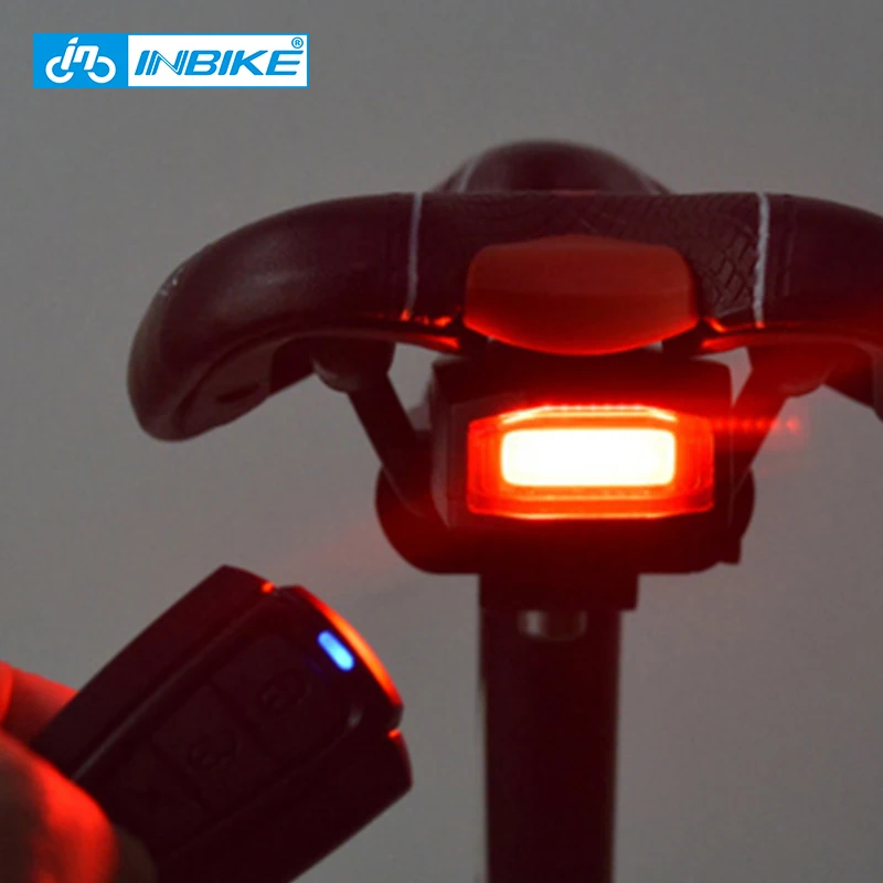 Велосипедный светильник INBIKE с функцией умного Предупреждение, USB интерфейс, настоящий светильник для велосипеда, велосипедный Подседельный штырь, задний светильник с колокольчиком TX179