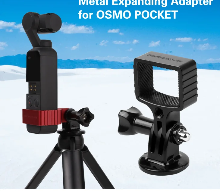 Металлический адаптер-удлинитель для DJI Osmo Pocket с помощью селфи-палки, штатива, запястья, присоски, ручные аксессуары для камеры