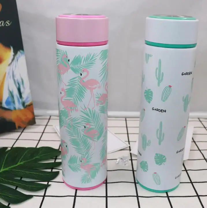 

Flamingo or Cactus Printed 304 Stainless Steel Thermos Insulated Thermal Water BottleThermo Vacuum Flasks Eco-friendly