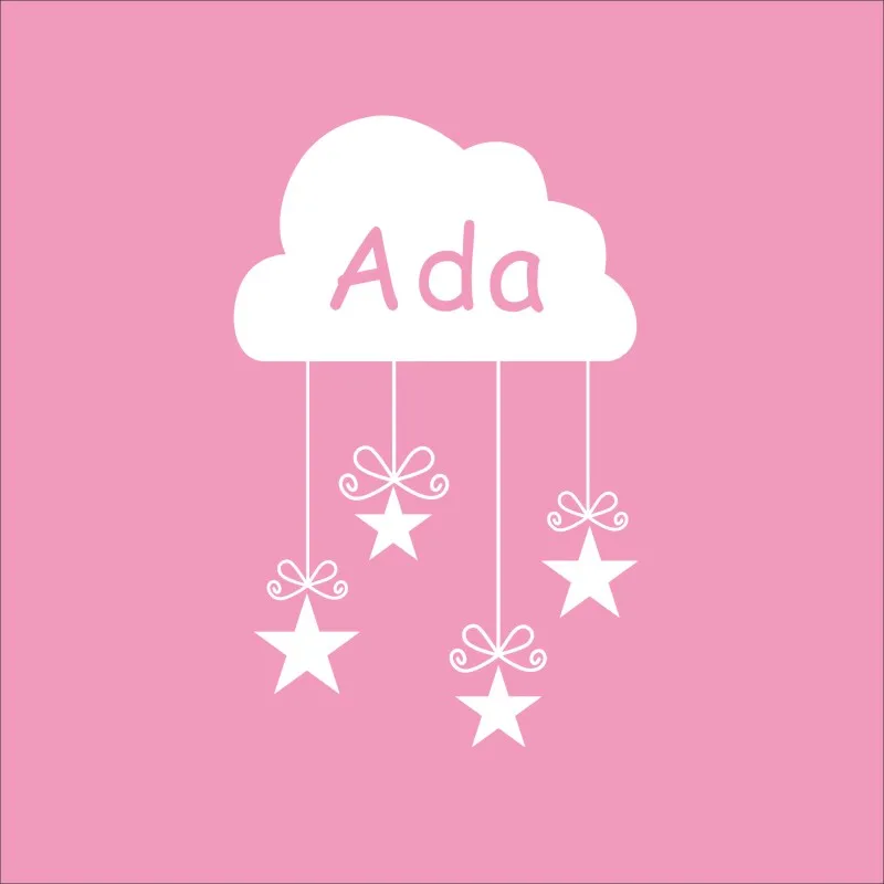 Виниловые наклейки с изображением облаков и звезд на заказ для девочек, домашний декор для маленьких девочек, украшение для спальни, детская комната, настенная наклейка, A007