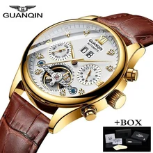 GUANQIN 2019 Automatic Mechanical Watch Men Clock Men Tourbillon Waterproof Top Brand Luxury Dropshipping Date Relogio Masculino