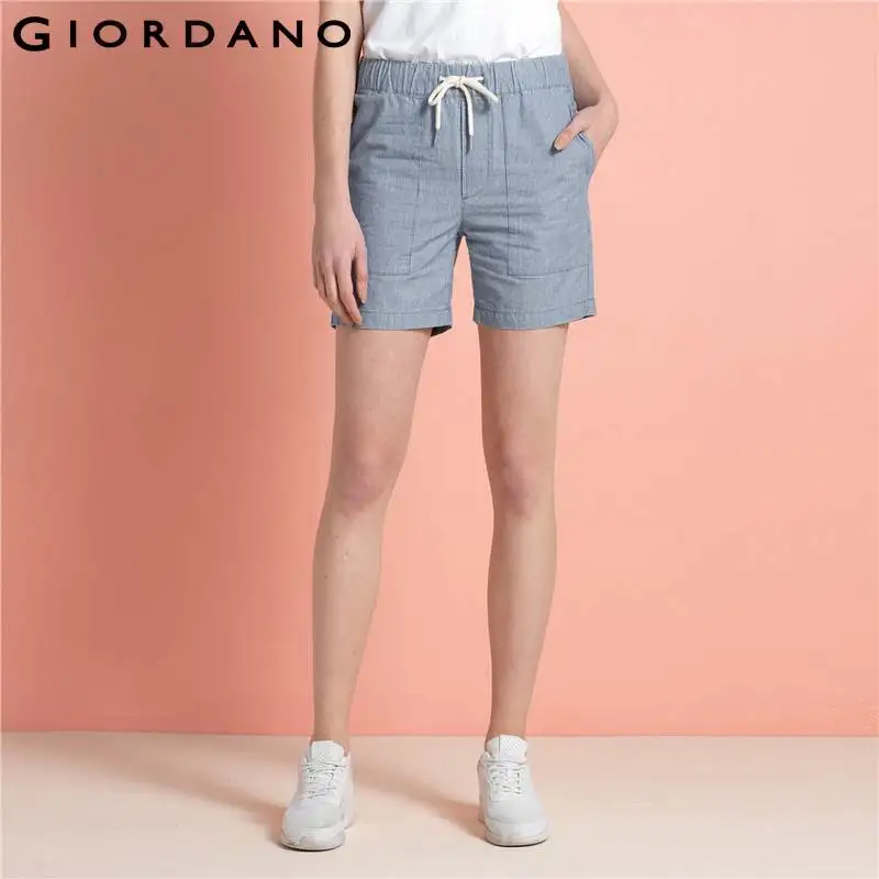 Giordano Women Shorts Stripe Denim Soft Cotton Jeans Short Bermuda Denims Polka Dot Summer