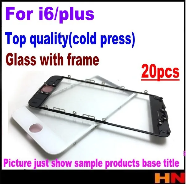 imágenes para 20 unids prensado en frío para el iphone 6 6 p plus lente de cristal exterior de cristal con marco medio bisel frontal montado con marco imágenes para 20 unids prensado en frío para el iphone 6 6 p plus lente de cristal exterior de cristal con marco medio bisel frontal montado con marco