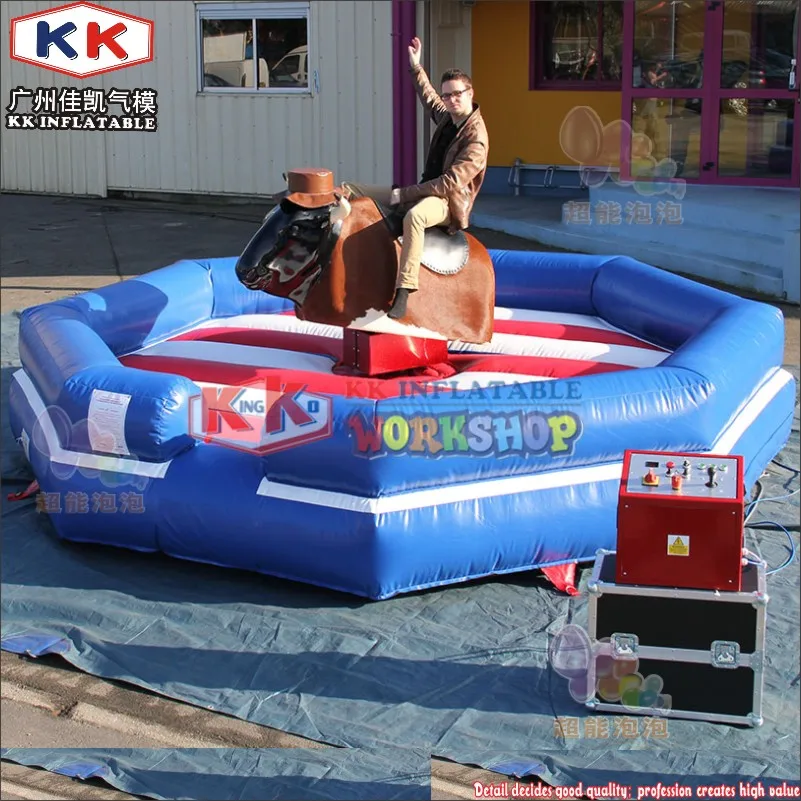 

2019 Mechanical rodeo bull ride / Interactive Inflatable rodeo bull bouncer mats, Riding bull