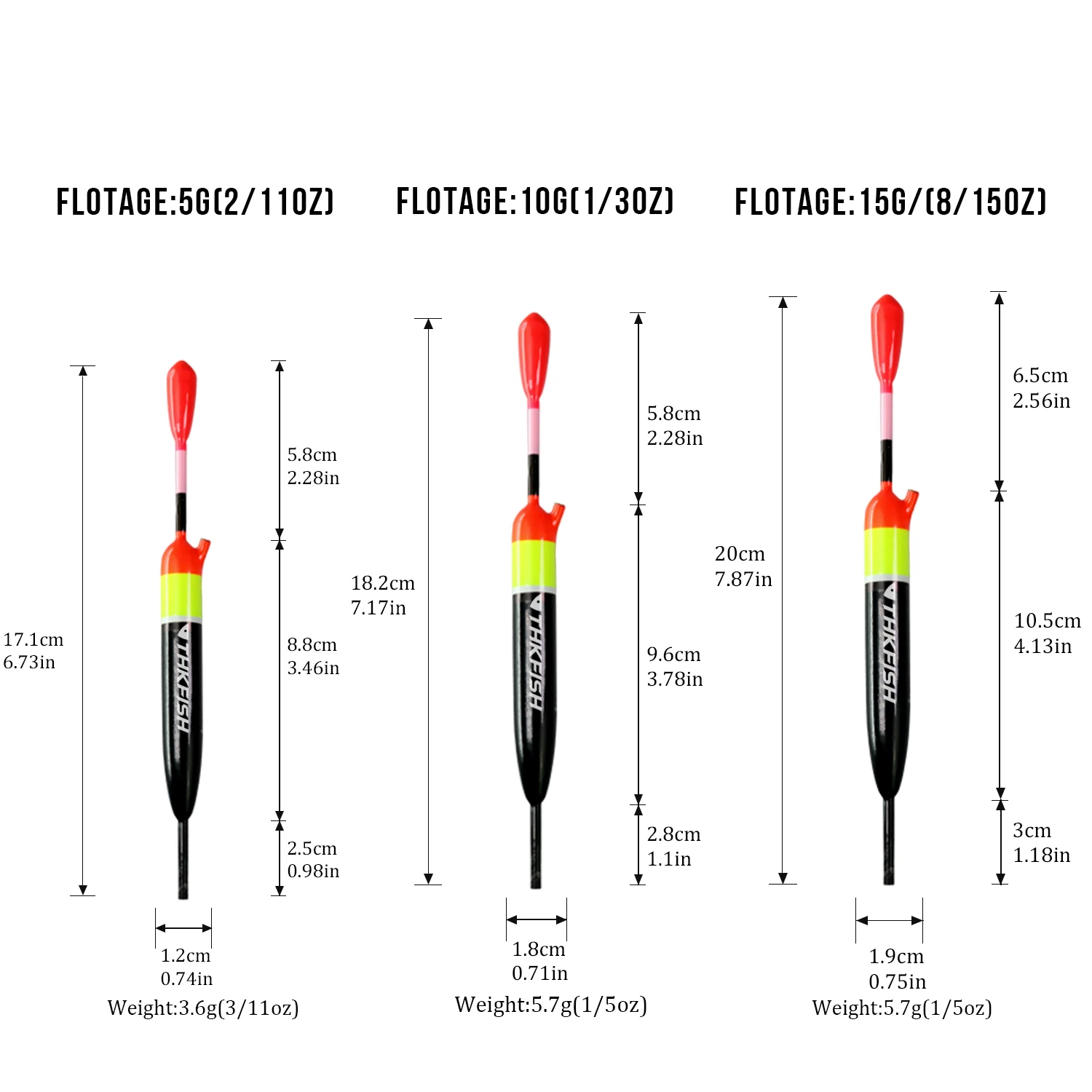Description Picture 3 of item5pcs Balsa Wood Fishing Float Slip Bobber Rigs 5g 10g 15g Floatage Freshwater Sea Fishing Bobber Buoys Fishing Accessories