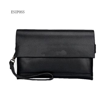 

New leisure travel wallet genuine leather men's long cowhide handbag fashion large capacity three layer bag men's clutch bags
