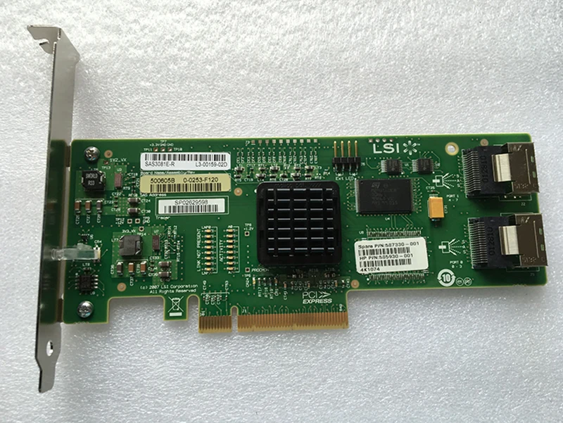 RaidStorage Avago LSI SAS 3081E-R 585930-001 587330-001 8 портов HBA JBOD SFF8087 MiniSAS 3 ГБ PCI-E X8 карта контроллера |
