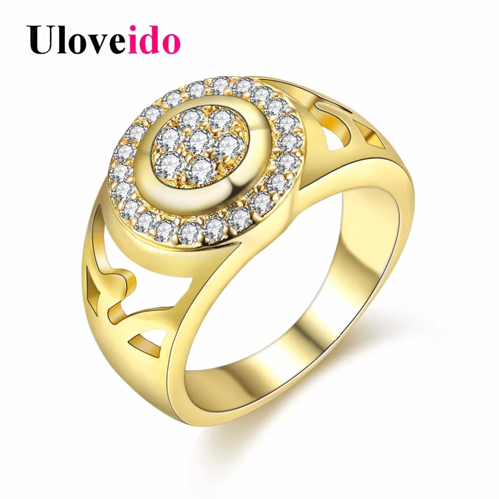 Uloveido Wedding Rings for Men Gold Color Big Male Ring Anillos 2017 Jewelry Sale Bague Anel Vintage Dropshipping 49%Off JX006 | Украшения