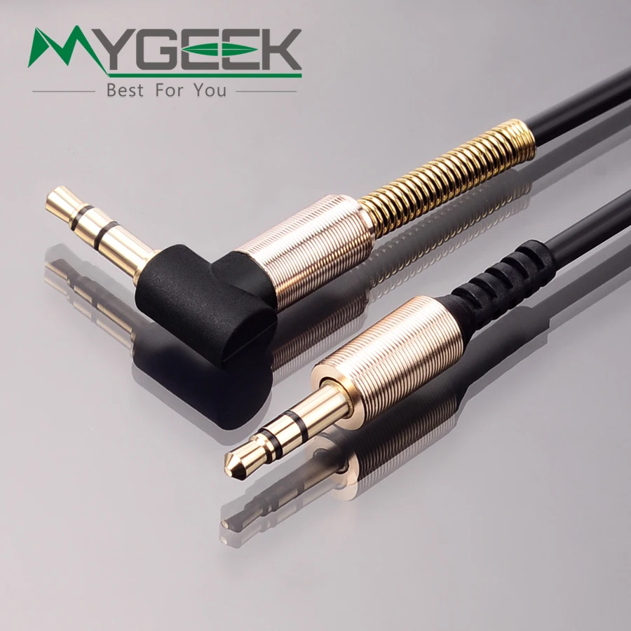 MyGeek 3.5mm jack aux cable 3.5mm male to male 90 degree right angle flat audio cable for car / PM4 PM3 / headphone aux cord