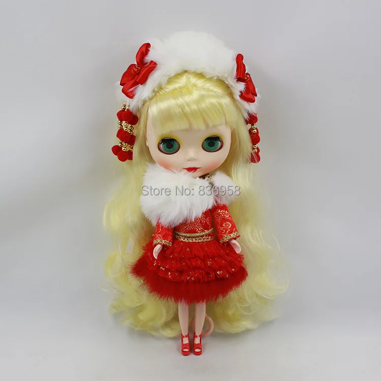 Blyth doll icy happy новогодний костюм Красная одежда поздравление платье Рождественский Костюм