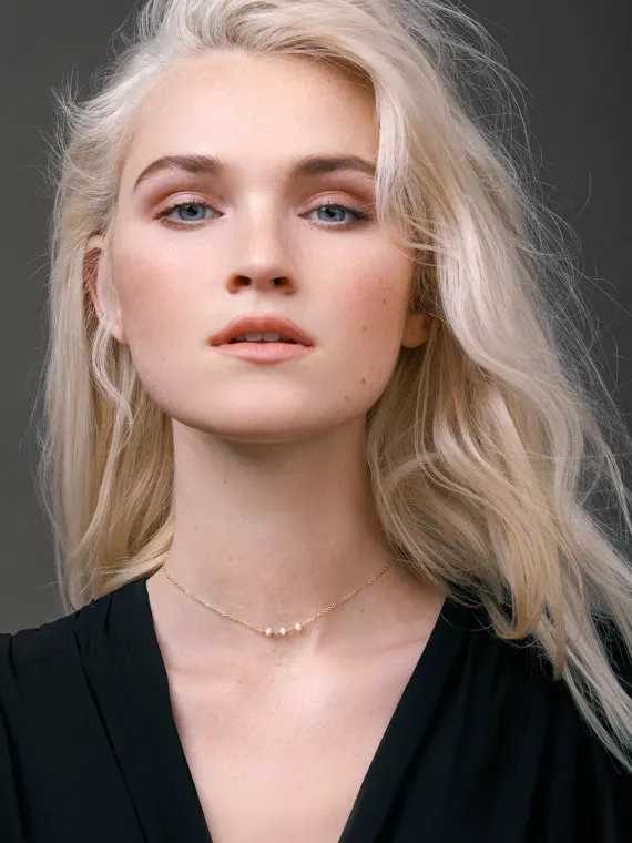 

PINJEAS Handmade Tiny Dainty Pearls Chain Choker Necklace Minimalist Fashion gift women's clothing Jewelry accessories