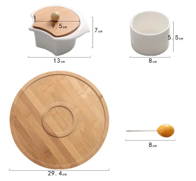 Керамические отсеки, коробка для закусок, декоративные фарфоровые отделы, сладкая Caddy, Бамбуковая посуда и посуда, органайзер, принадлежности