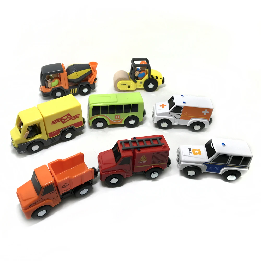 Magnetic Car Toy Function Train Track Scene Car Truck Accessories Compatible With Wooden Track Children's Educational Toys W09 - Image 3