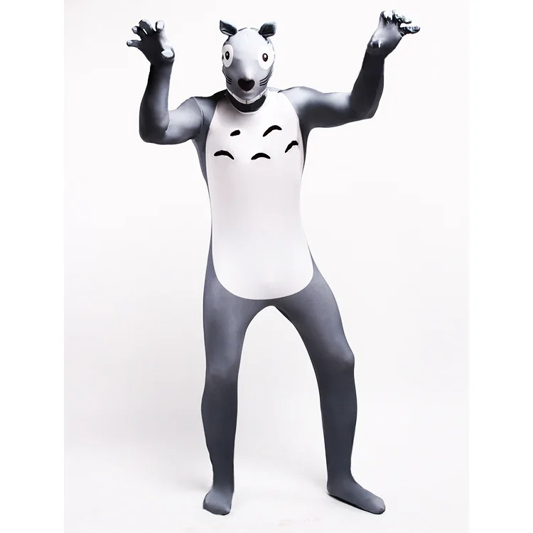 

Hot ChinchilCosplay Spandex Tights Unisex Totoro Costume Adult Totoro Costume Zentai Catsuit Men Halloween Lycra Catsuit