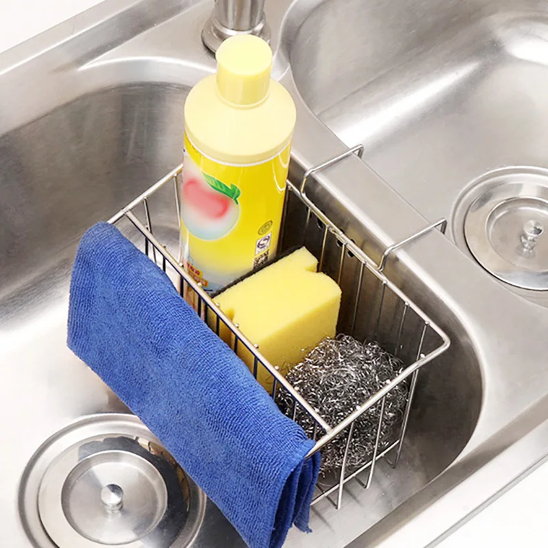 

Kitchen Scouring Pad Rack Drainer Organizers Stainless Steel Tool Sponge Drainer Dryer Holder Accessories Storage