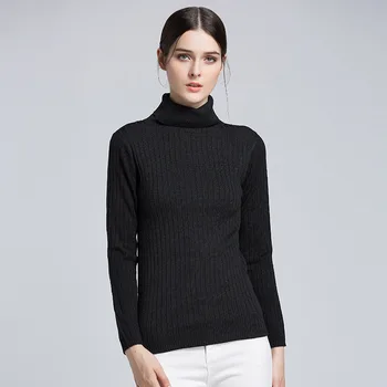 

2019 Fashion Sweater Women Turtleneck Full Sleeve Casual Pullovers Solid Elegant Knitted Skinny Sweater Jumpers for Ladies S-XL