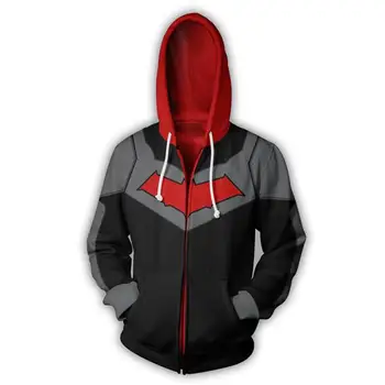 

Batman Hoodie Customize Customers Fashion Men Zipper Hoodie Long Sleeve Big Size 3D Print Zipper Hoodie