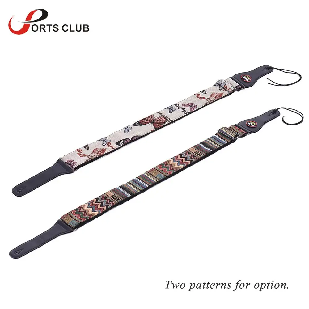 Adjustable Guitar Strap Shoulder Strap PU Leather Ends with Pick Pocket