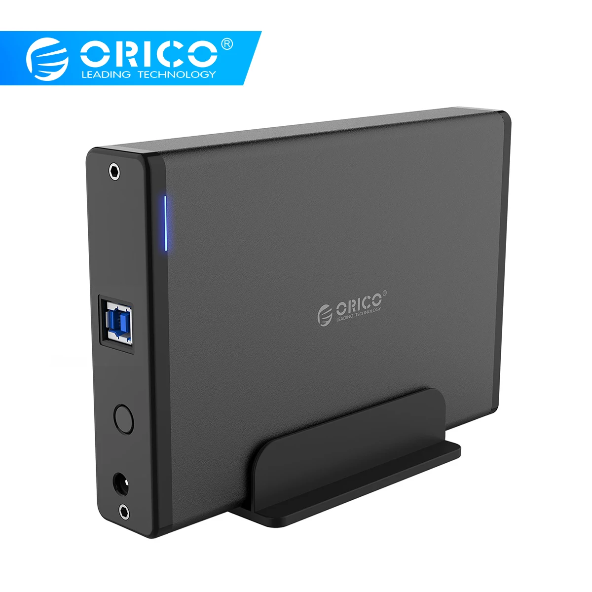 Baratos Carcasa de disco duro de aluminio ORICO USB3.0 a SATA3.0 3,5 pulgadas HDD soporte de estación de acoplamiento UASP 12V2A Power