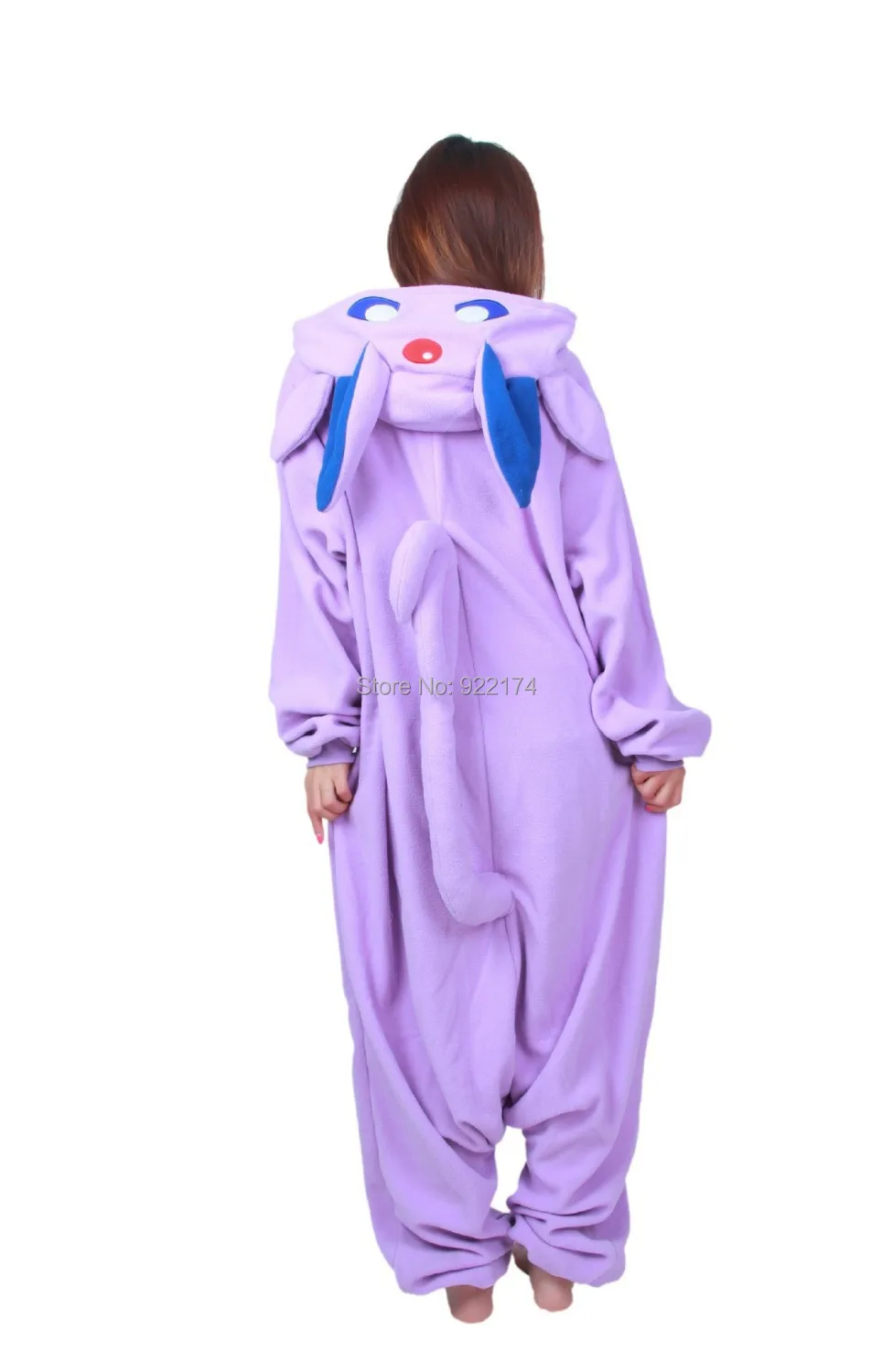 Cosplay&Ware [0]Adult Unisex Warm Polar Fleece Cartoon Anime Master Espeon Cosplay Costume Onesie Jumpsuit Pyjamas -Cosplay&Ware anime Shop