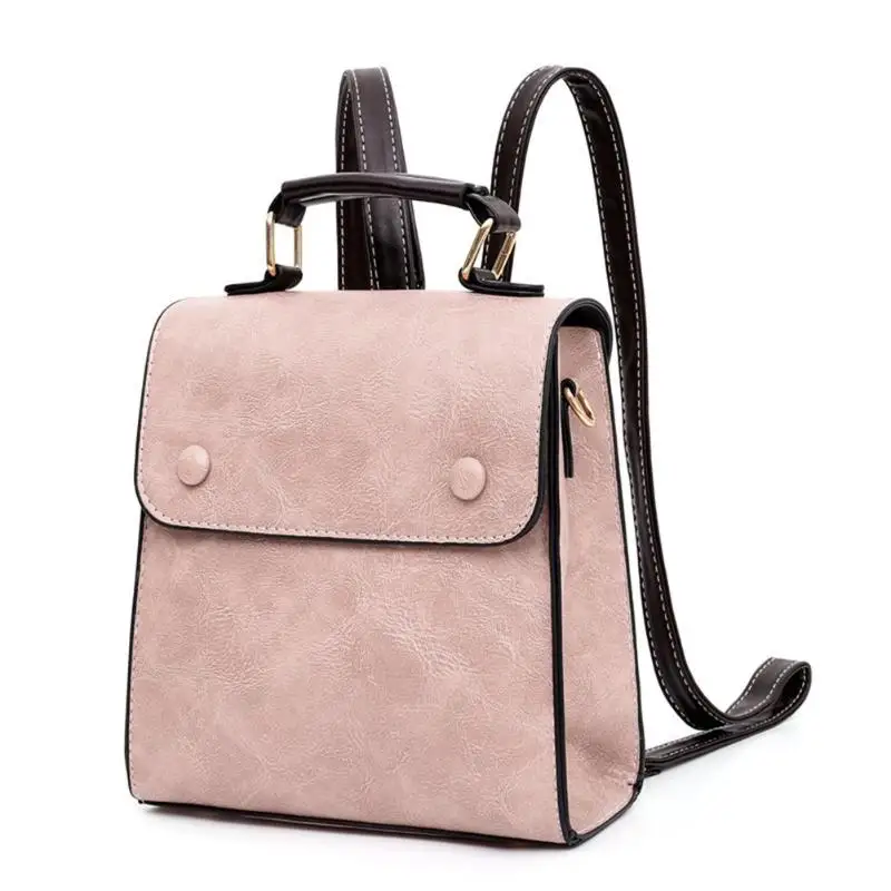 

Soft PU Leather Travel Backpacks Women Small School Bags Preppy Style Knapsack Solid Color Casual Rucksack Bolsas Mochila Mujer