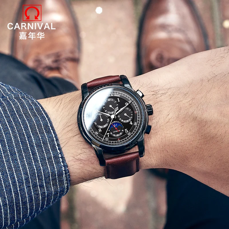 

relogio masculino automatico moon phase watch carnevale zegarek automatyczny 2018 man automatic watches men luxury herren uhr