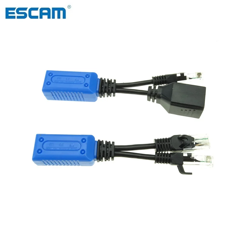 ESCAM 2 шт./1 пара RJ45 сплиттер-Сумматор, кабель комплект кабель адаптер POE разъемы пассивного Мощность кабель