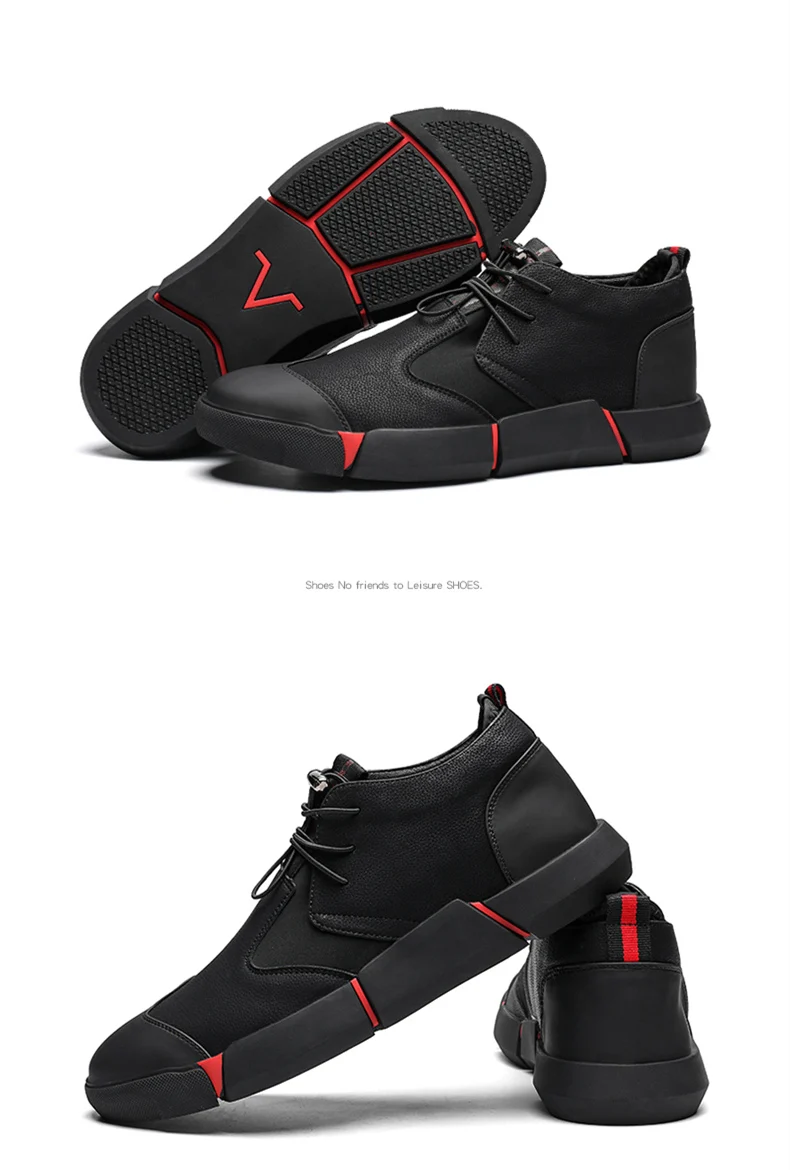 Spring New Men Shoes High Quality All Black Men's Leather Casual Shoes Fashion Breathable Sneakers Fashion Flats Casual Sneakers (13)