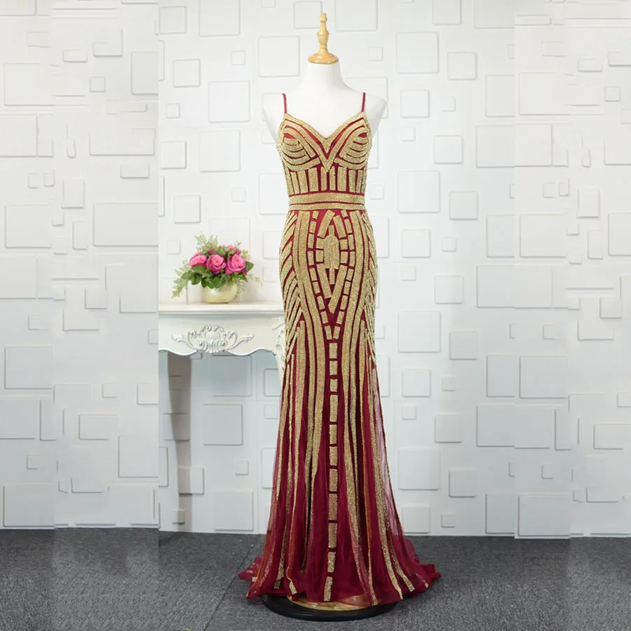 Gorgeous Mermaid Evening Dresses Long Handmade High End Strap High Waist Evening Formal Dress Maxi Gowns Vestido de Festa Custom