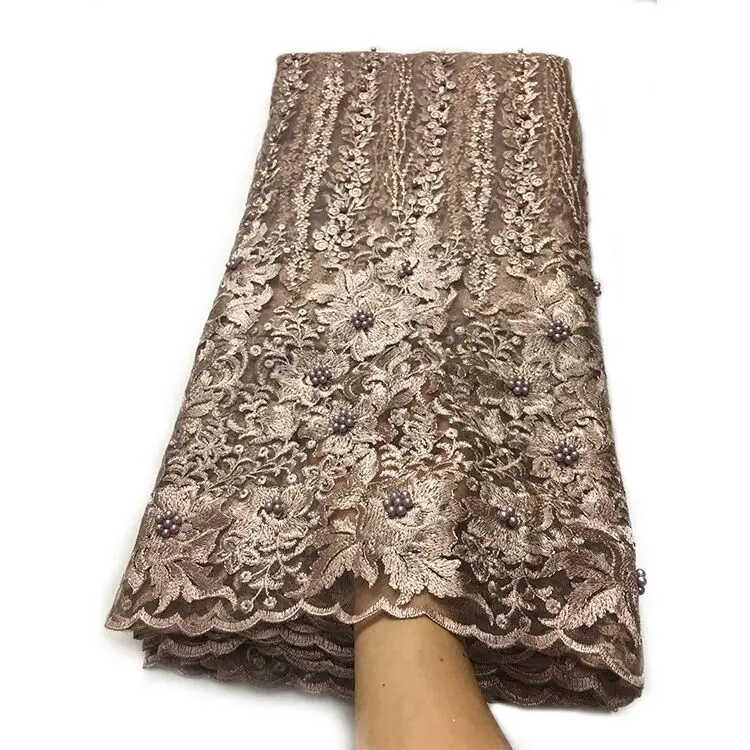 

promotion! Royal blue Beaded Nigeria Lace Fabrics,African Lace Fabric For wedding dress.French mesh lace fabric 5yards/lot