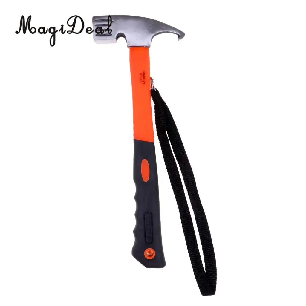 Portable Carbon Steel Camping Tent Hammer Tent Peg Stake Puller Mallet Extrator Remover Awning Canopy Multifunction Tool