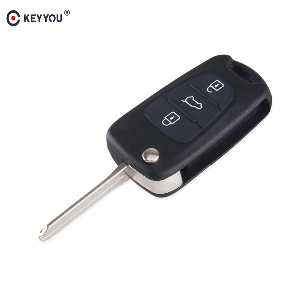 

KEYYOU Replacement 3 Button Folding Flip Remote Car Key Case Shell For Hyundai Elantra Avante I30 IX35 Keyless Entry Key Case