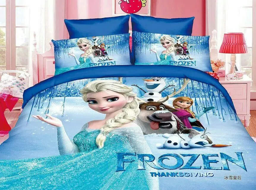 Frozen Elsa Anna Juegos de cama Para Niños Niñas dormitorio decoración