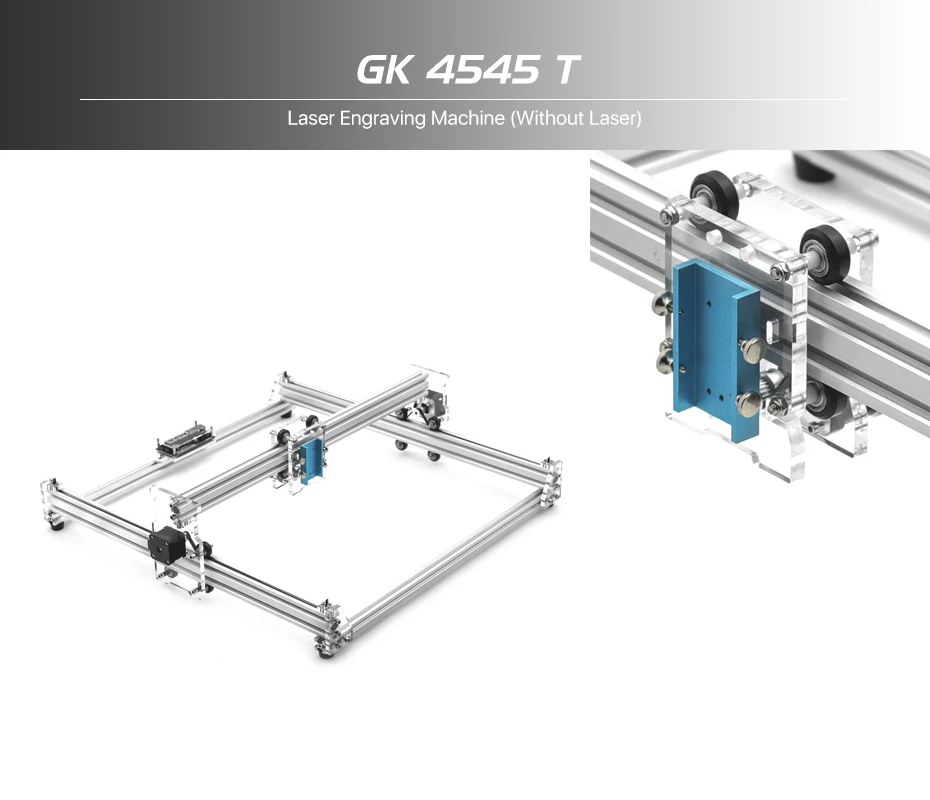GKTOOLS DIY Дерево Мини ЧПУ лазерный гравер резак гравировальный станок рамка без лазера, 45*45 см акрил ШИМ, GRBL EleksMaker
