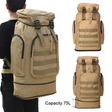 De gran Capacidad 75L Acampar Al Aire Libre Táctico Militar Del Morral de Los Hombres ciclismo senderismo escalada deportiva bolsa 3 P Impermeable resistente al Desgaste resis
