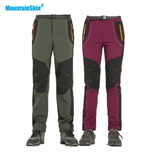 Mountainskin зимние мужские и женские походные брюки уличные флисовые