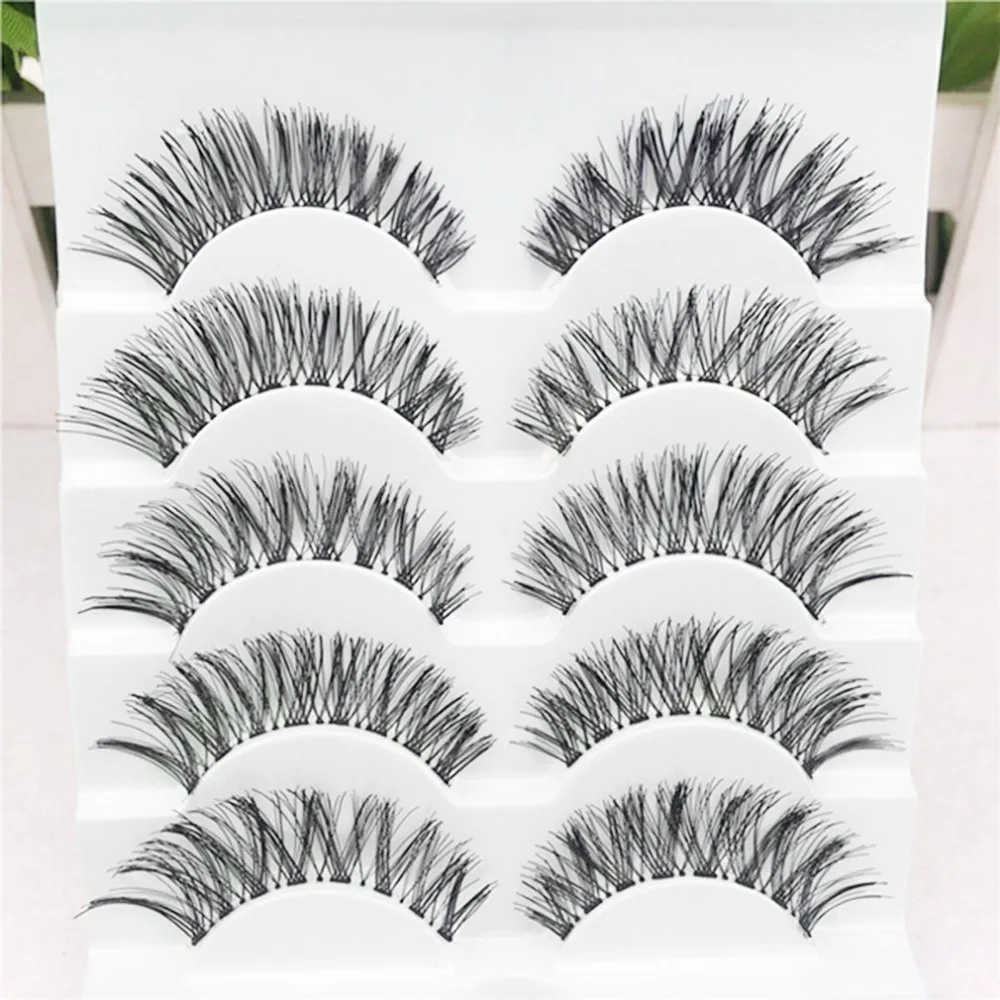 

5 Pair/Set Eye Lashes Reusable False Eyelashes Thick Extension Hand Made Craft Fake Eye Lashes for Women