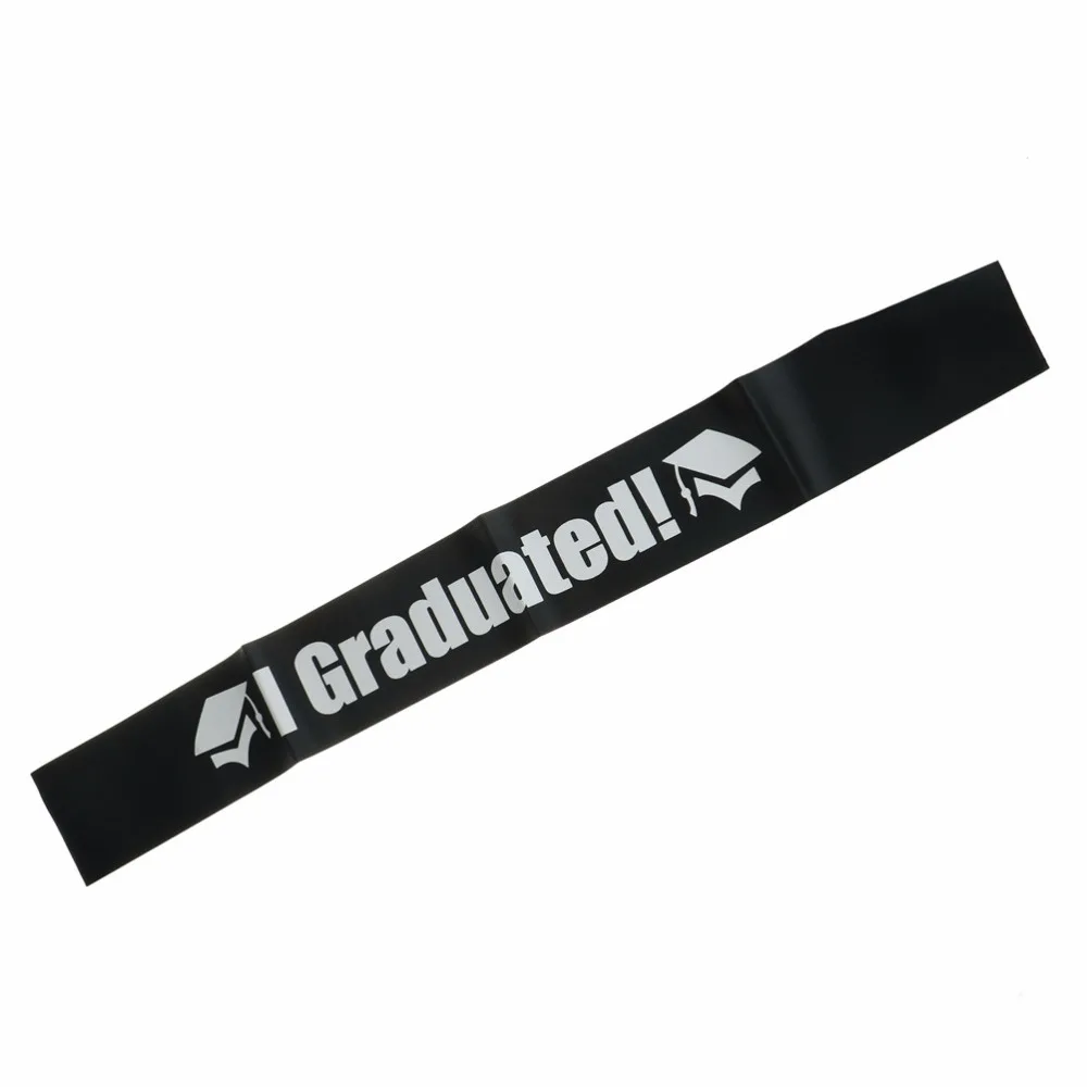 1PC Black White I Graduated Satin Sash Single Sided Graduate High School Celebration Party Photo booth Props Party Supplies Gift