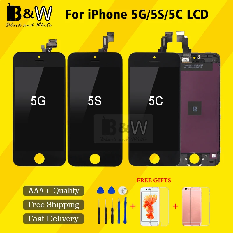 1 шт. 100% проверенный ЖК-дисплей без битых пикселей для iPhone 5C 5S с сенсорным экраном