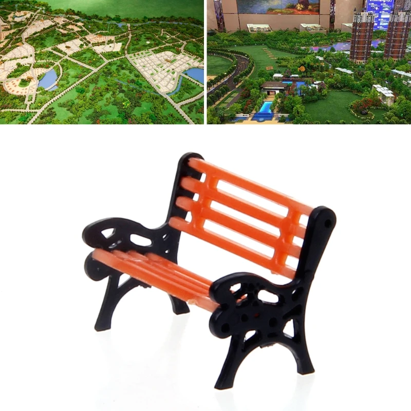 

10pcs 1:100 Street Seats Bench Chair Model Train Platform Layout Settee HO Scale