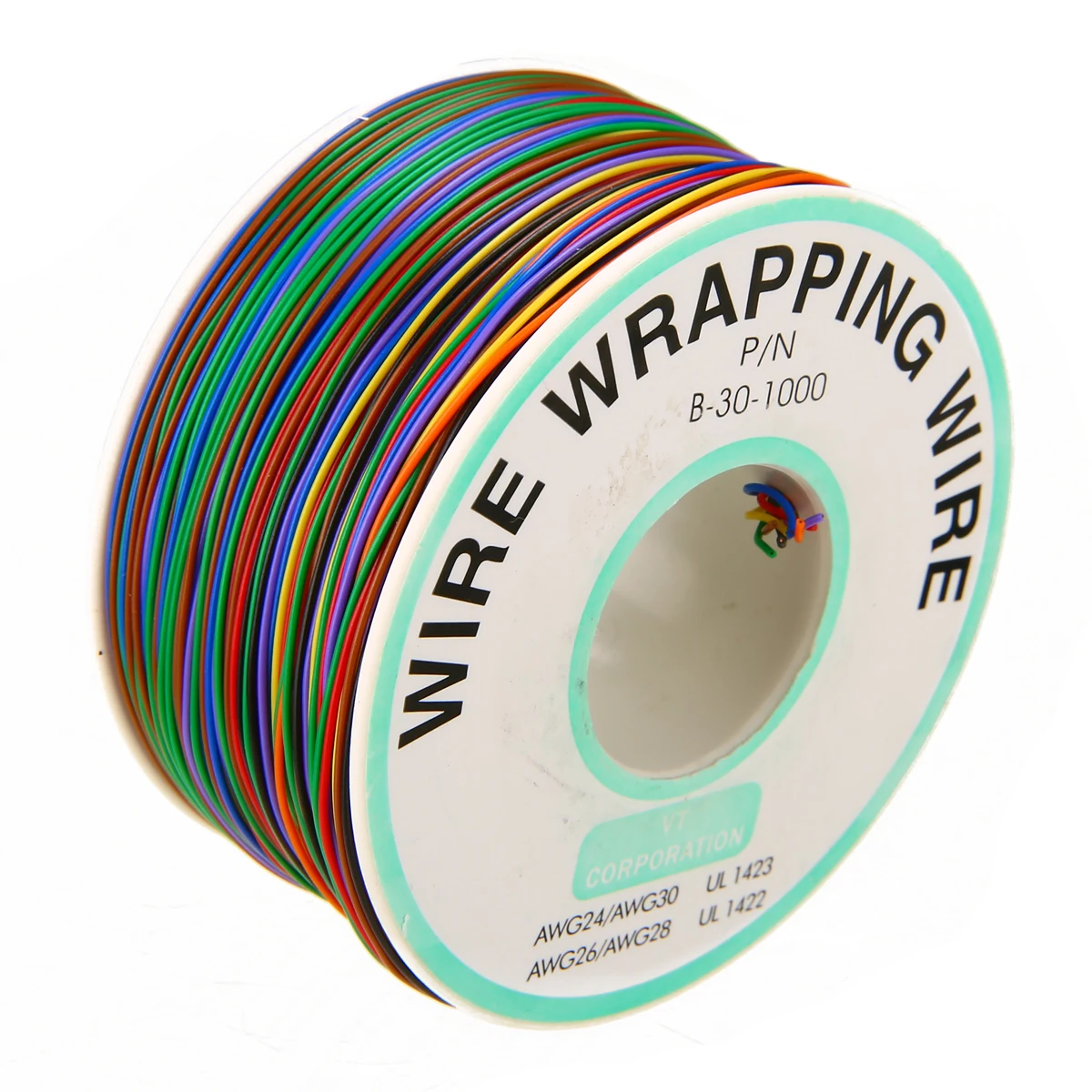 

1 Roll Wrapping Wire 30AWG 0.25mm Tin Plated Copper Wire Wrapping Insulation Test Cable 8-Colored Circuit Board Fly Line