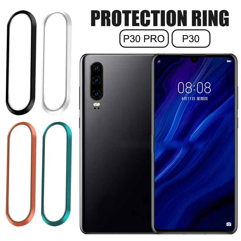 Защита для камеры из закаленного стекла для huawei P30 P30Pro, металлическое заднее кольцо для объектива камеры, защита от царапин, полное покрытие, круг