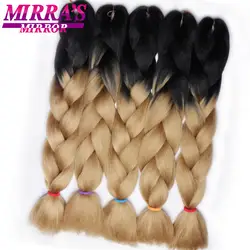 Mirra's зеркальные синтетические плетеные волосы длинные, радужной расцветки косички длинные вязанные крючком волосы розовый синий блонд