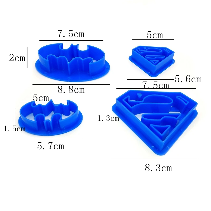 4 шт./Лот формы для выпечки Бэтмен Супермен|cookie cutter|sugar craftfondant cake decorating tools |