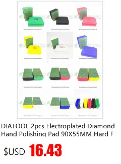 DIATOOL 2pcs Grit#50 Electroplated Diamond Hand Pad 90X55MM Hard Foam-backed Polishing Block For Marble Granite Tile Stone