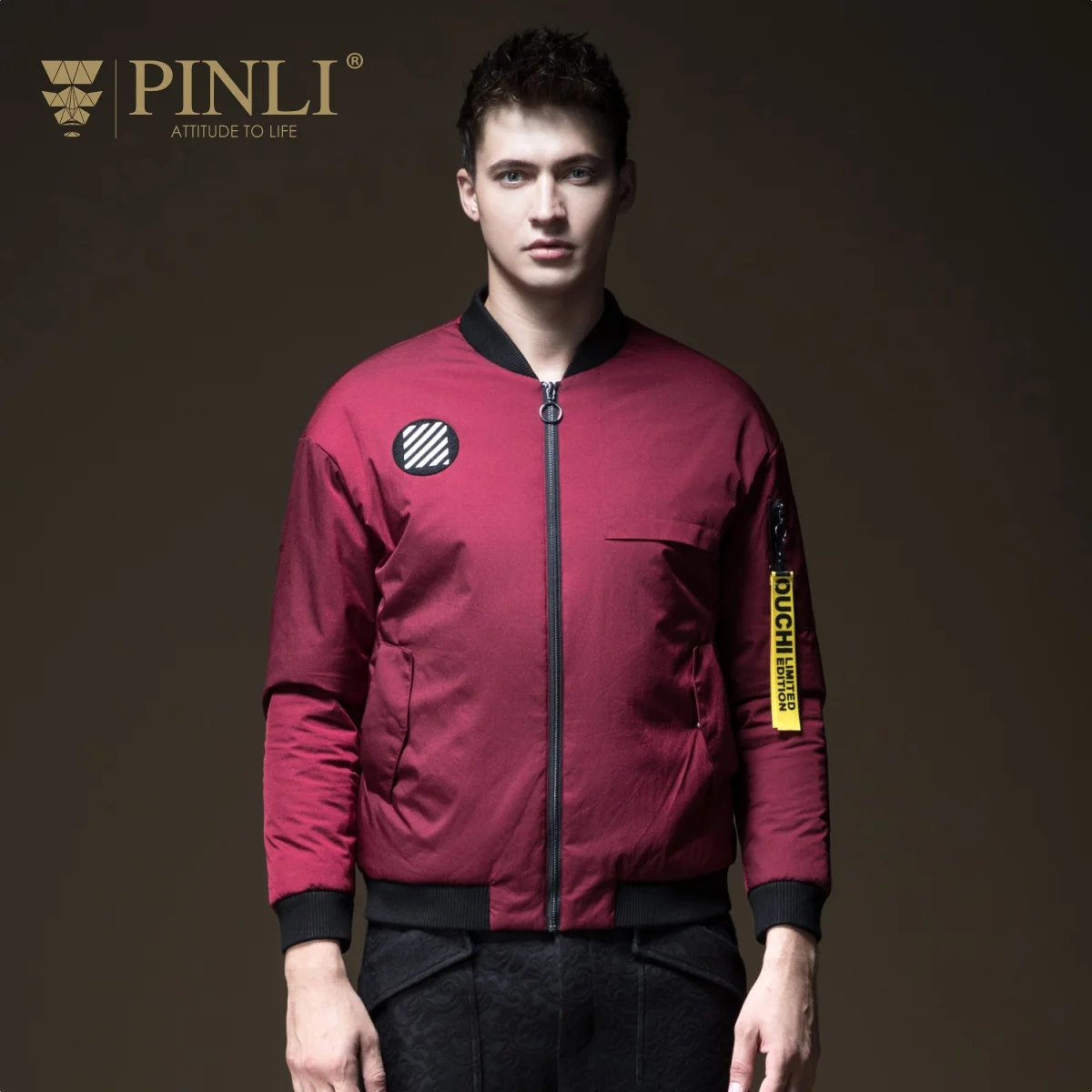 Зимние куртки для мужчин s Chaquetas Hombre Pinli Pin, новая осенняя мужская одежда, Бейсбольный воротник, хлопковое пальто, куртка B183405564