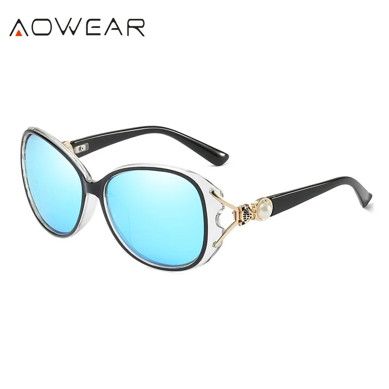 AOWEAR HD Роскошные винтажные женские солнцезащитные очки Женские уникальные лисы голова с жемчугом Солнцезащитные очки женские уличные оттенки очки