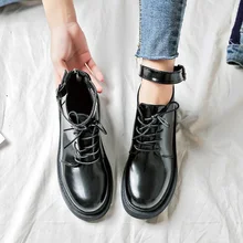 Брендовые туфли-оксфорды с ремешком на щиколотке; женские кожаные туфли на плоской платформе; удобные туфли в стиле дерби; женские осенние Эспадрильи на плоской подошве